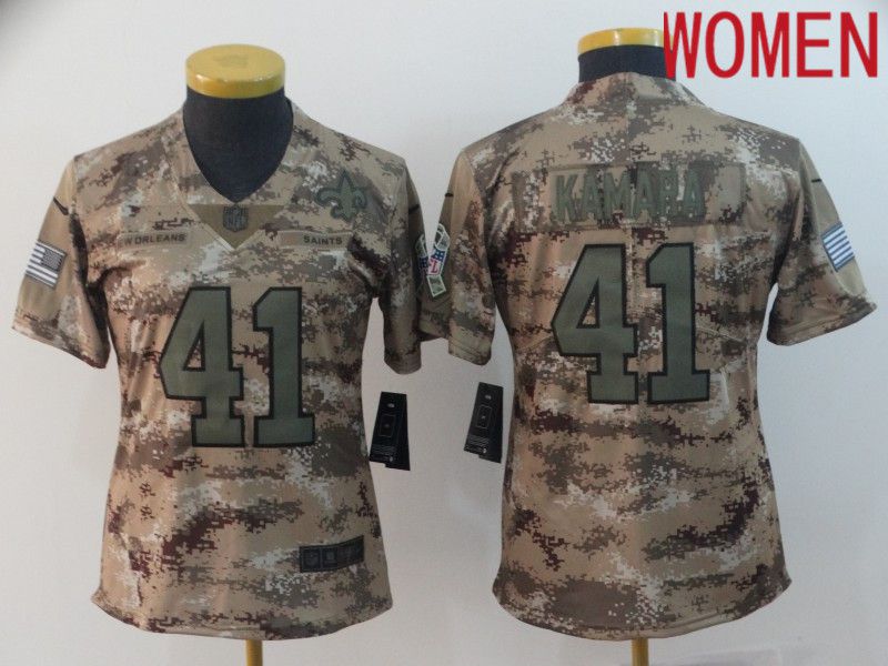 Women New Orleans Saints #41 Kamara Camo Nike Olive Salute To Service Limited NFL Jersey